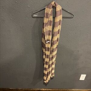 Loft Gold and Brown Striped Scarf